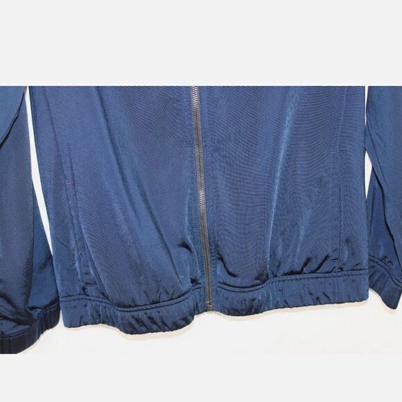 ADIDAS Track Jacket BOYS Size: L Blue & White 3 Stripes - Picture 4 of 5